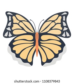 
A simple flat icon image of a Monarch Butterfly

