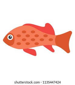 
A simple flat icon image of red platy fish
