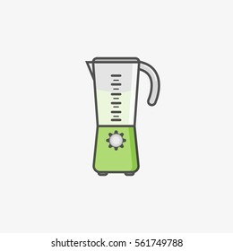 Simple flat icon of juice kitchen blender machine making drinks. Mixing products for healthy drinks.
