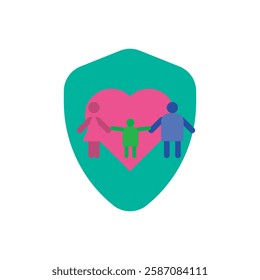 Simple flat icon of life insurance vector design illustration. 