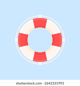 Simple flat icon of lifebuoy. Concept of safety precautions while on a ship.