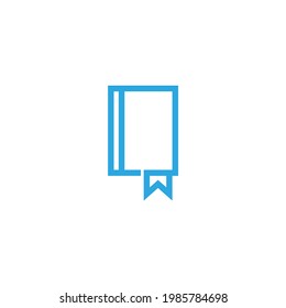 simple flat icon logo a blue book