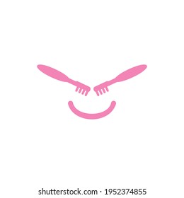 simple flat icon logo happy toothbrush