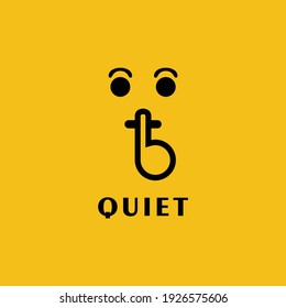 Simple, flat icon logo quiet