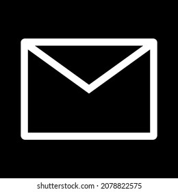 Einfaches flaches Icon-Mail-Design. Neue Nachricht Symbol E-Mail-und Website-Schaltfläche Vektorbild. E-Mail-Symbol einzeln auf schwarzem Hintergrund