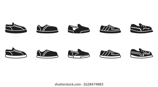 Simple flat icon of men's short shoes. Modern and classic men's shoes vector illustration icon. Fashion icon on transparent background. Fashion icon.