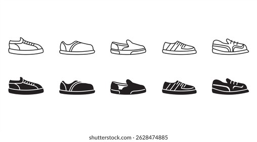 Simple flat icon of men's short shoes. Modern and classic men's shoes vector illustration icon. Fashion icon on transparent background. Fashion icon.