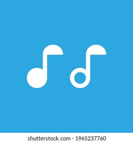Simple flat icon music logo
