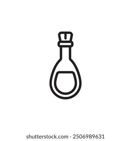 Simple flat icon outline style test tube vector illustration isolated on white background. 