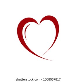 Simple flat icon red heart vector design element isolated on white background. Vector illustration EPS.8 EPS.10