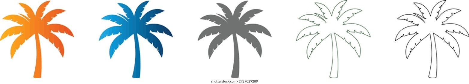 Un icono plano simple que representa una palmera de un conjunto de iconos cohesivo. Este gráfico de Vector es negro sólido, aislado en blanco y adecuado para varios proyectos de diseño.