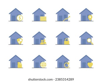 conjunto simple de iconos planos.  con varios iconos.  ilustración vectorial