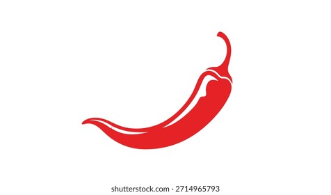 A simple flat icon of a single red hot chili pepper, representing spicy food, heat, and a common cooking ingredient.