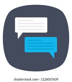 Simple flat icon of sms and chatting 