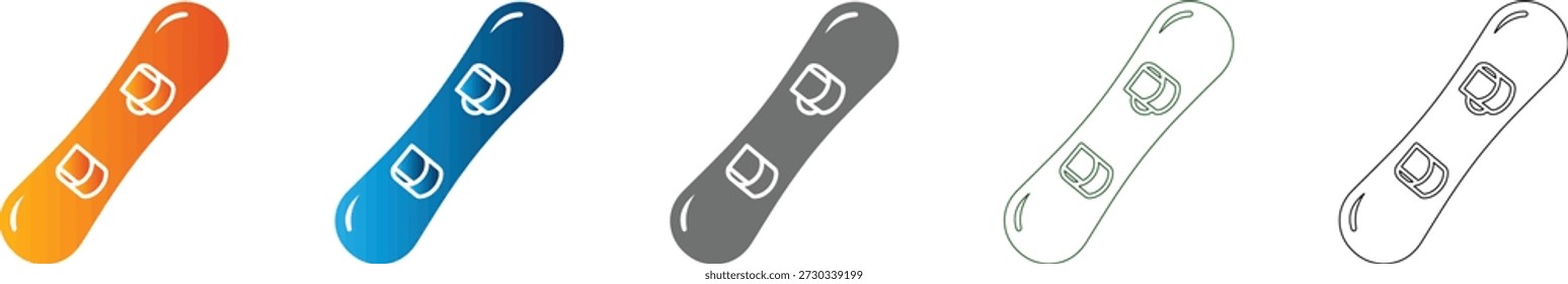 Ein einfaches flaches Icon eines Snowboards, gerendert in massiver schwarzer Vektorgrafik, einzeln für verschiedene Designs, Teil eines einheitlichen Icon-Sets.