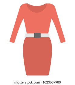 
A simple flat icon of a stitched dress.
