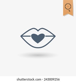 Simple Flat Icon for Valentines Day, Wedding, Love and Romantic Events. Vector