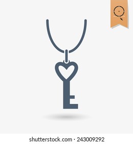 Simple Flat Icon for Valentines Day, Wedding, Love and Romantic Events. Vector