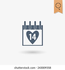 Simple Flat Icon for Valentines Day, Wedding, Love and Romantic Events. Vector