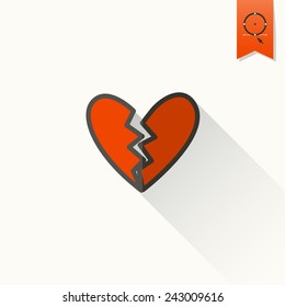 Simple Flat Icon for Valentines Day, Wedding, Love and Romantic Events. Vector