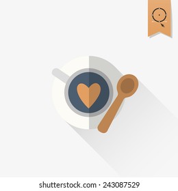 Simple Flat Icon for Valentines Day, Wedding, Love and Romantic Events. Vector