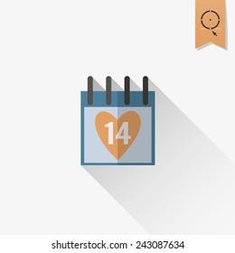 Simple Flat Icon for Valentines Day, Wedding, Love and Romantic Events. Vector