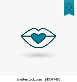 Simple Flat Icon for Valentines Day, Wedding, Love and Romantic Events. Vector