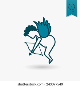 Simple Flat Icon for Valentines Day, Wedding, Love and Romantic Events. Vector