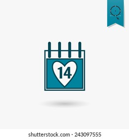 Simple Flat Icon for Valentines Day, Wedding, Love and Romantic Events. Vector