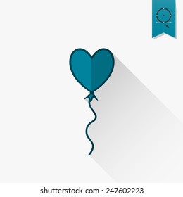 Simple Flat Icon for Valentines Day, Wedding, Love and Romantic Events. Vector