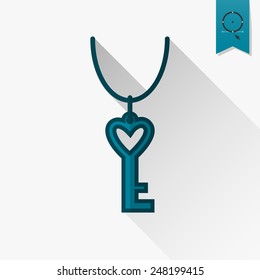 Simple Flat Icon for Valentines Day, Wedding, Love and Romantic Events. Vector