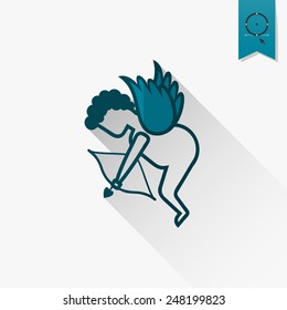 Simple Flat Icon for Valentines Day, Wedding, Love and Romantic Events. Vector