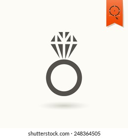 Simple Flat Icon for Valentines Day, Wedding, Love and Romantic Events. Vector