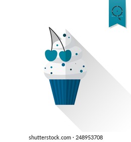 Simple Flat Icon for Valentines Day, Wedding, Love and Romantic Events. Vector