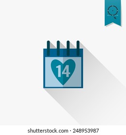 Simple Flat Icon for Valentines Day, Wedding, Love and Romantic Events. Vector