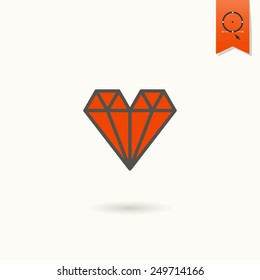 Simple Flat Icon for Valentines Day, Wedding, Love and Romantic Events. Vector