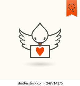 Simple Flat Icon for Valentines Day, Wedding, Love and Romantic Events. Vector
