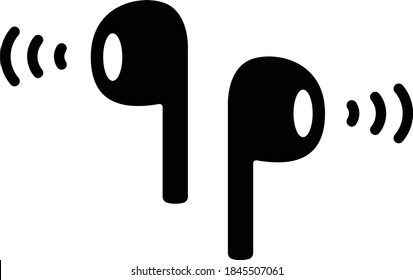 Simple and flat icon for wireless earphones