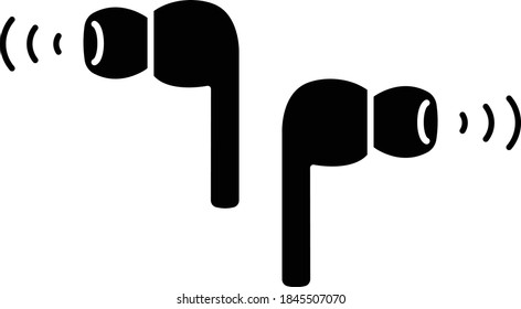 Simple and flat icon for wireless earphones
