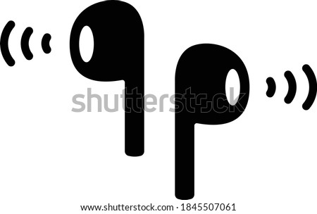 Simple and flat icon for wireless earphones