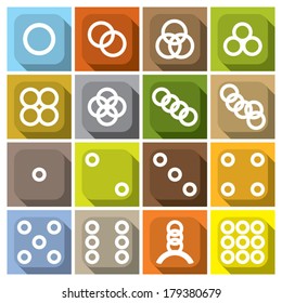 Simple flat icons with circles