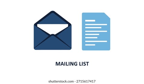 Ícones simples e planos de um envelope e uma letra, renderizados em um estilo de silhueta impressionante.