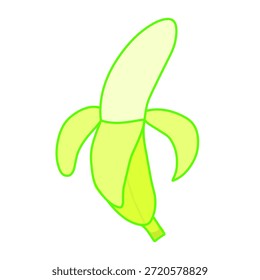 Ilustración plana simple de un plátano, adecuado para frutas, alimentos, estilo de vida saludable, nutrición y temas de diseño natural