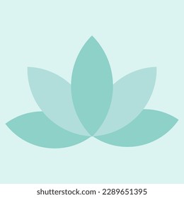 Simple flat illustration of blue lotus flower. Vector illustration