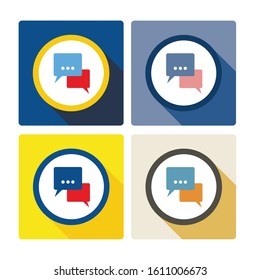  Simple, flat illustration of chat, messages. Dialog, conversation window icon 