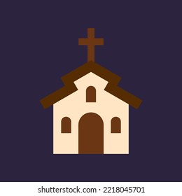 simple flat illustration of church design illustration isolated on background