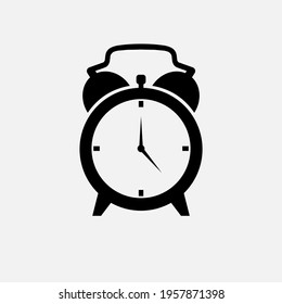 Simple flat illustration of a clock, alarm clock on a white background. Alarm Clock icon vector, Wake up, get up concept, Trendy Flat style for graphic design.