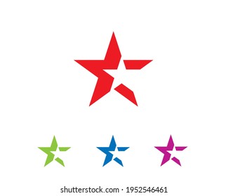 simple flat illustration of colorful star inside a star