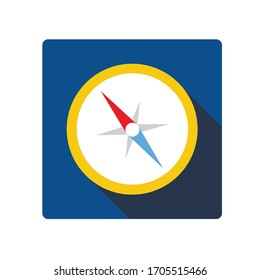  Simple flat illustration of a compass. 