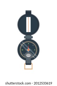 Simple flat illustration of a compass